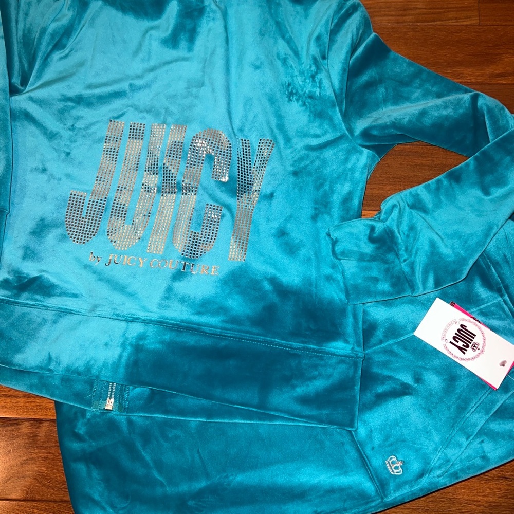 Juicy couture velour tracksuit teal blue medium